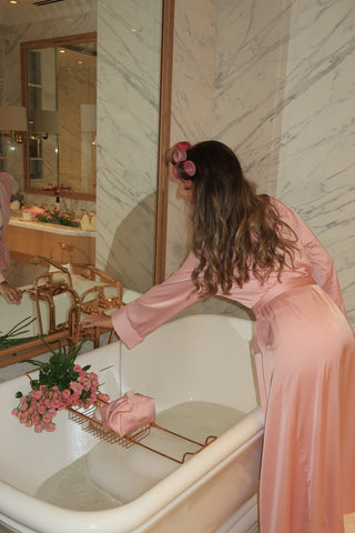 BLUSH SILKY ROBE