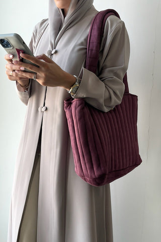 "PLUM" SUEDE TOTE BAG