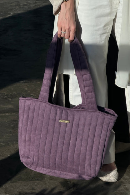 "LAVENDER" SUEDE TOTE BAG