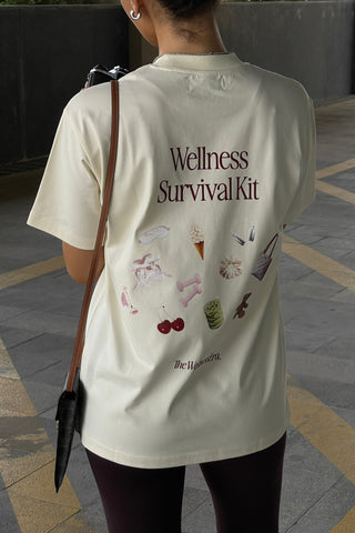 "WELLNESS SURVIVAL KIT" BUTTER YELLOW T-SHIRT