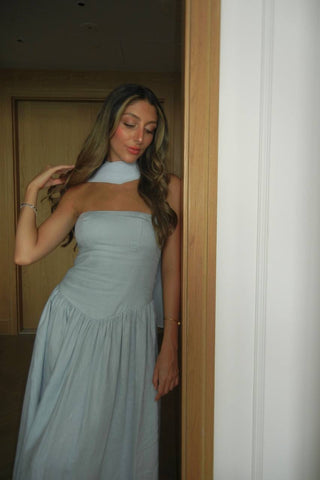 “AZZURRO” LINEN MAXI DRESS