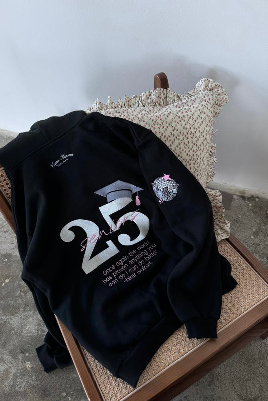 "SENIOR 2025" BLACK HOODIE