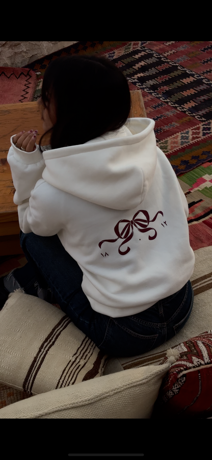 "BOW OF PRIDE" WHITE HOODIE