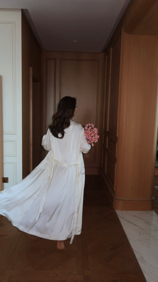IVORY SILKY ROBE