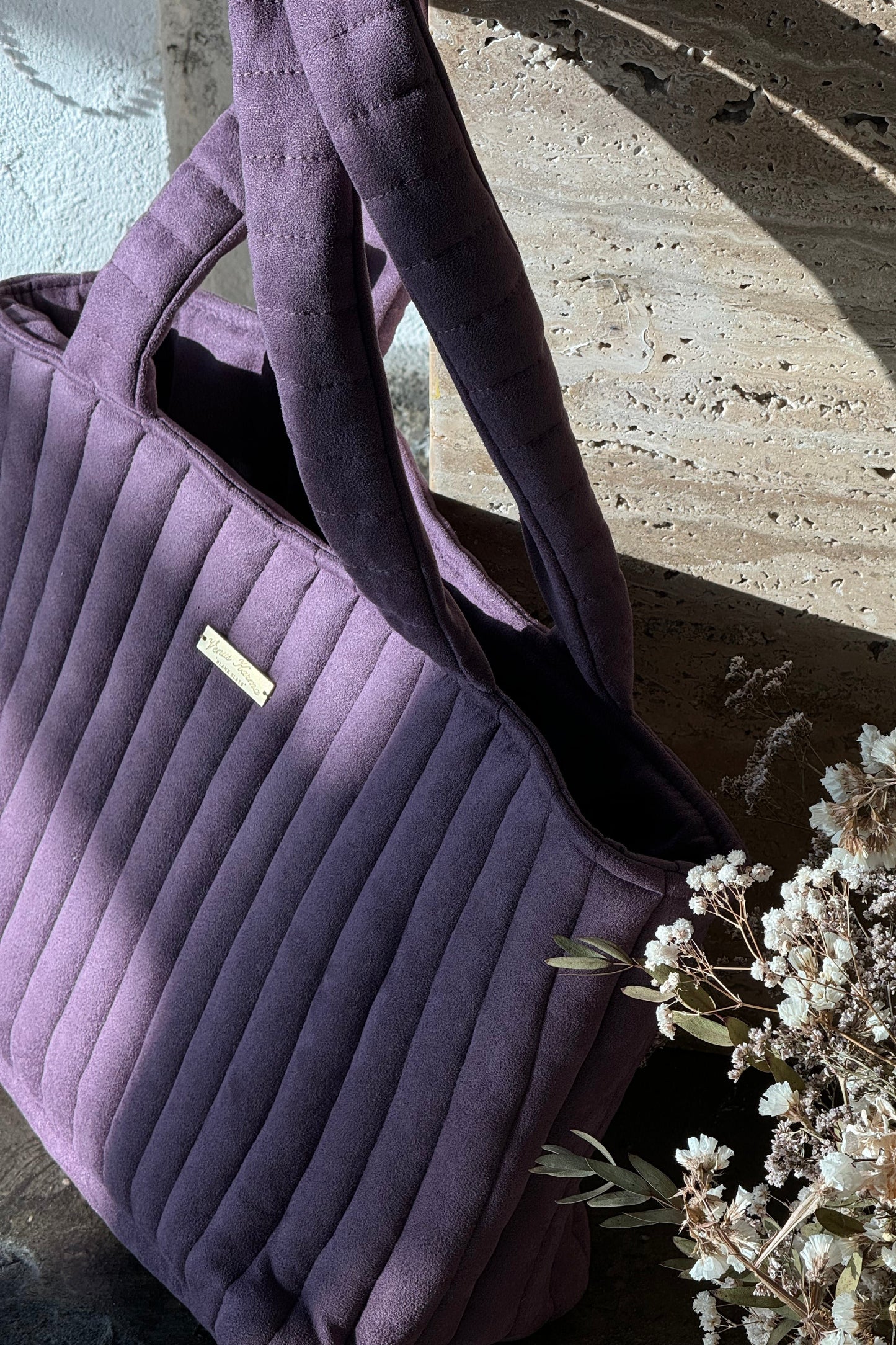 "LAVENDER" SUEDE TOTE BAG