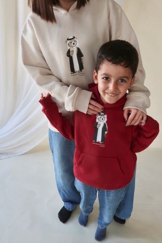 QATARI TEDDY MAROON KID HOODIE
