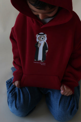 QATARI TEDDY MAROON KID HOODIE