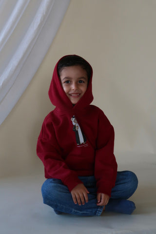 QATARI TEDDY MAROON KID HOODIE
