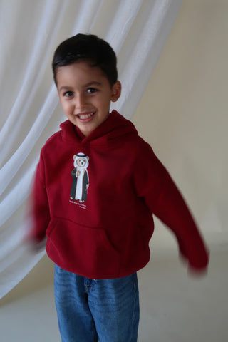 QATARI TEDDY MAROON KID HOODIE