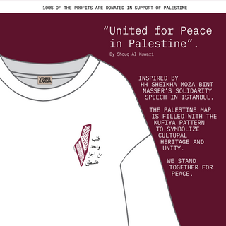 "UNITED FOR PEACE IN PALESTINE" WHITE SWEATSHIRT