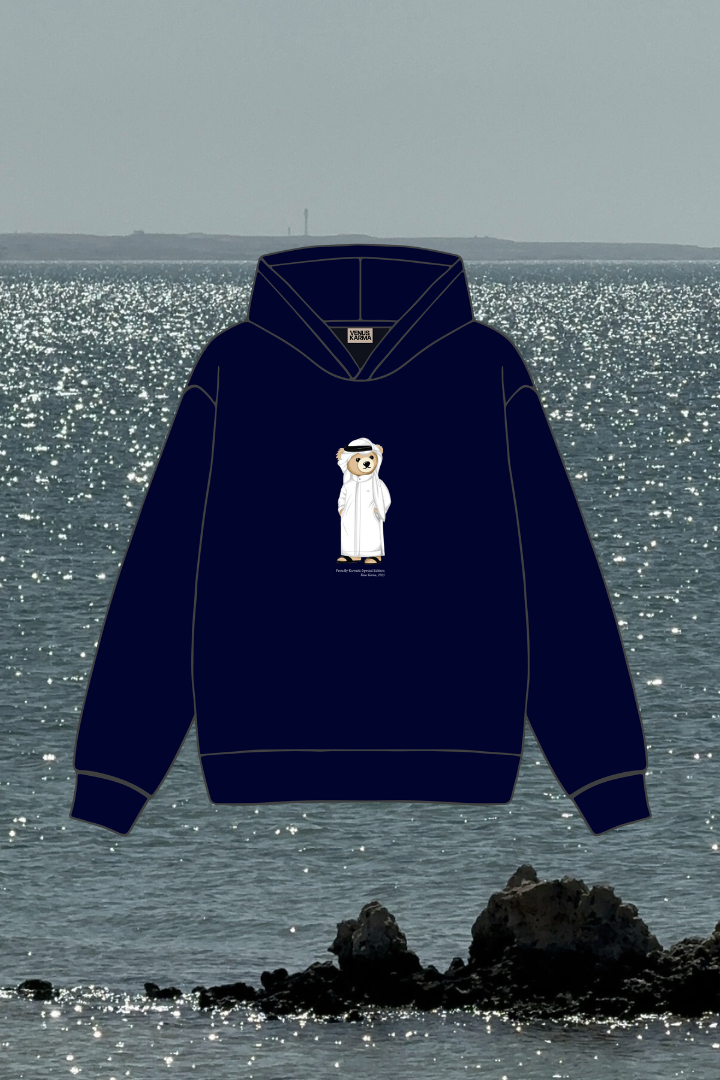 "KUWAIT ICONIC BEAR" NAVY BLUE HOODIE