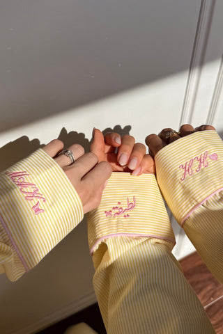 Butter Baby Robe - pink collar and cuff detail