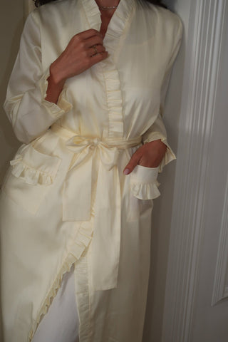 Butter Ruffle Robe - ruffle-trimmed front placket