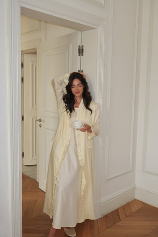 Butter Ruffle Robe - side view