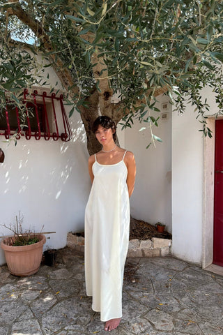 Butter Sleeping Gown - cotton satin nightgown, front view