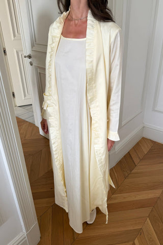 Butter Yellow cotton satin nightgown by Venus Karma