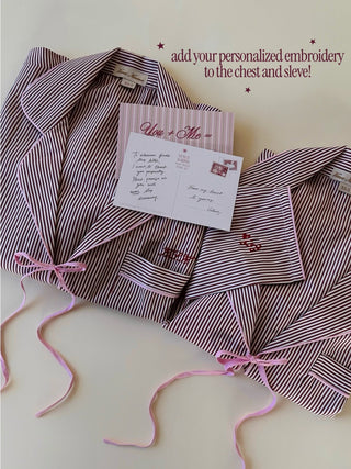 Cherry Chic Sleepwear Set - collared top detail