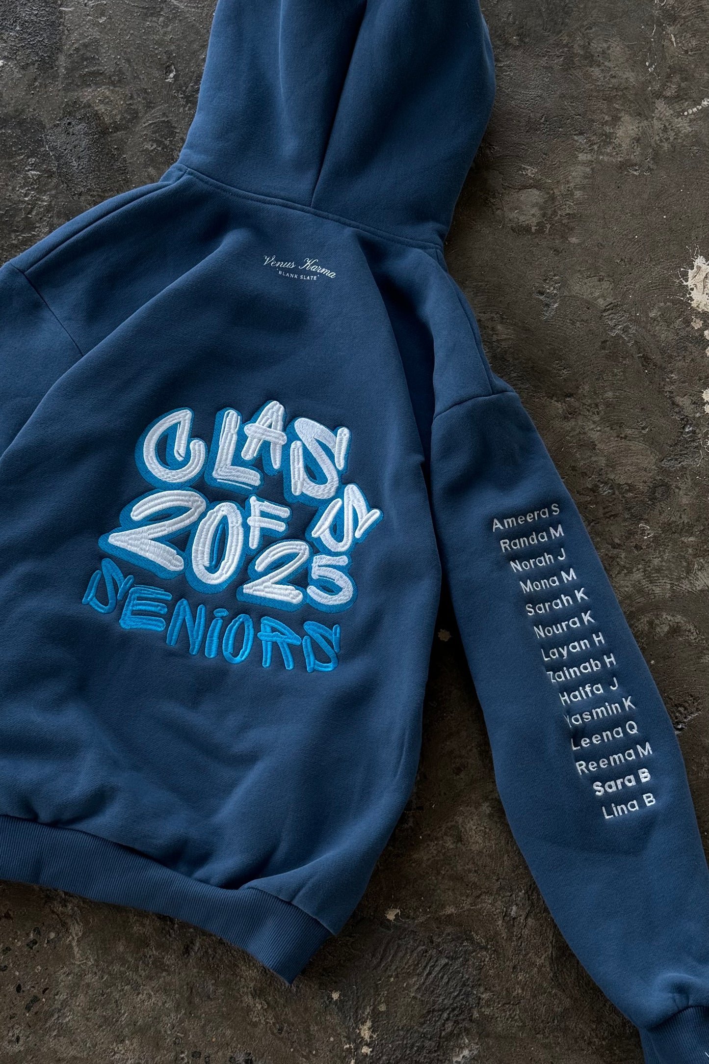 "CLASS OF 2025" COBALT BLUE HOODIE