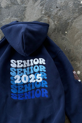 هودي أزرق داكن اللون من "SENIOR 2025" 