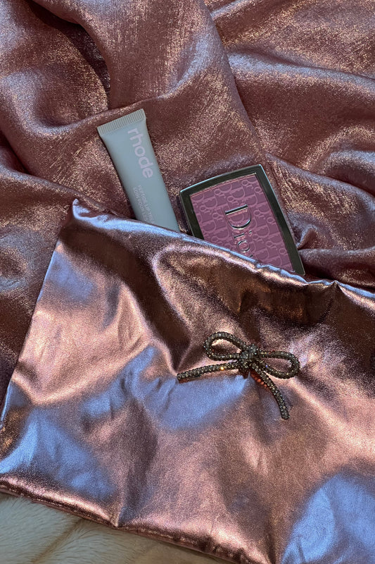 ROSE GOLDEN BOW POUCH