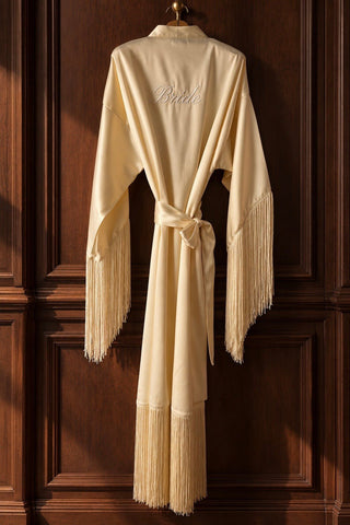 IVORY FRINGE ROBE - Robes - Venus Karma