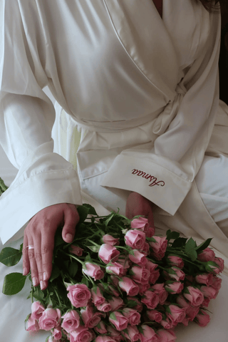 IVORY SILKY ROBE Venus Karma
