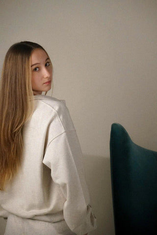 LIGHT GRAY HALF ZIP SWEATSHIRT Venus Karma