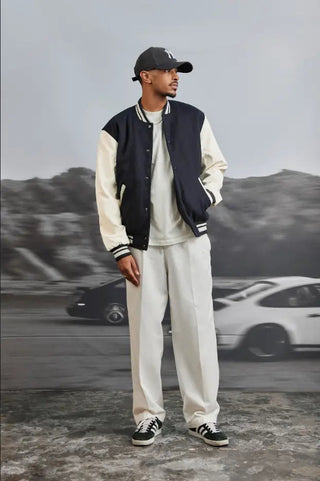 NAVY VARSITY JACKET Venus Karma