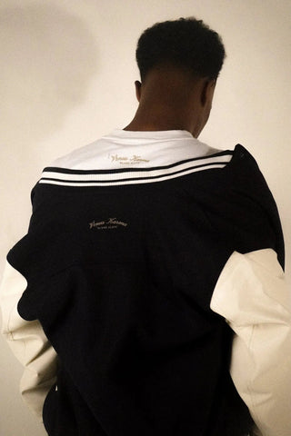 NAVY VARSITY JACKET Venus Karma