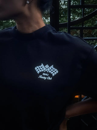 "RETRO RACING" BLACK T-SHIRT Venus Karma