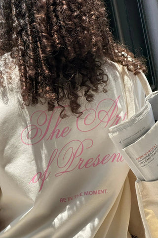 "THE ART OF PRESENCE" BUTTER YELLOW T-SHIRT Venus Karma