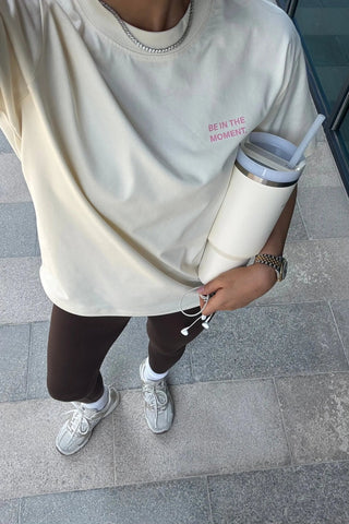 "THE ART OF PRESENCE" BUTTER YELLOW T-SHIRT Venus Karma