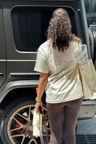 "THE ART OF PRESENCE" BUTTER YELLOW T-SHIRT Venus Karma