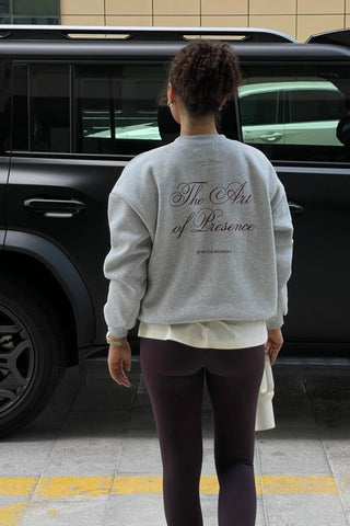"THE ART OF PRESENCE" GREY MARL SWEATSHIRT Venus Karma