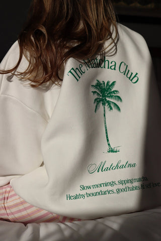 "THE MATCHA CLUB" WHITE SWEATSHIRT Venus Karma