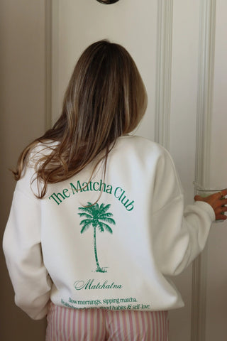 "THE MATCHA CLUB" WHITE SWEATSHIRT Venus Karma