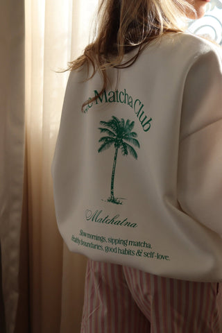 "THE MATCHA CLUB" WHITE SWEATSHIRT Venus Karma