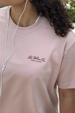 "THE WELLNESS LIFESTYLE" DUSTY PINK T-SHIRT Venus Karma