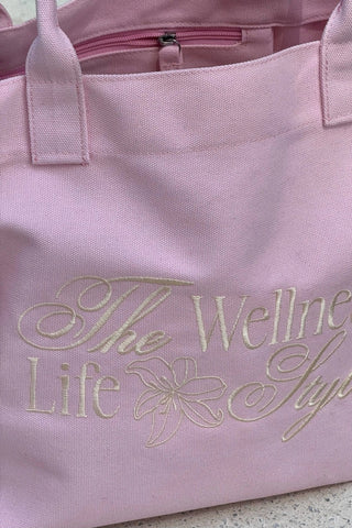 "THE WELLNESS LIFESTYLE" PINK TOTE BAG Venus Karma