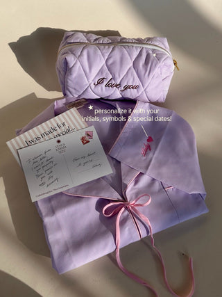 Violet Core Sleepwear Set - collared top detail