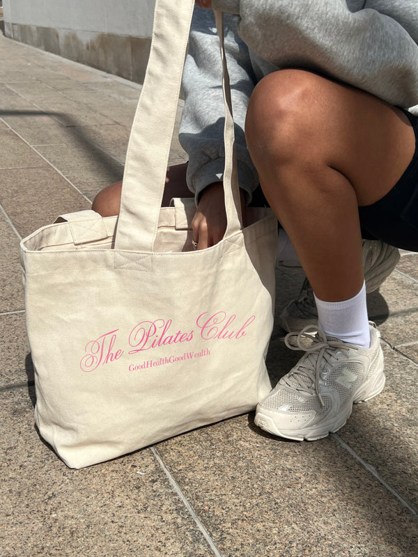 "THE PILATES CLUB" PINK TOTE BAG
