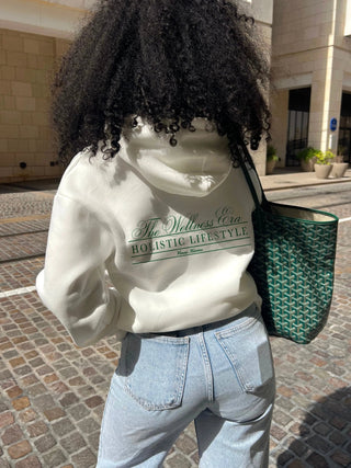 "THE WELLNESS ERA" WHITE HOODIE Venus Karma