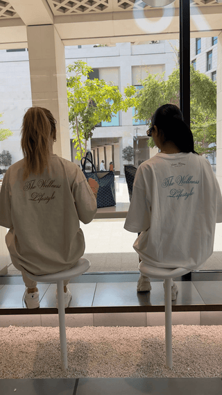 "THE WELLNESS LIFESTYLE" BEIGE OVERSIZED T-SHIRT Venus Karma
